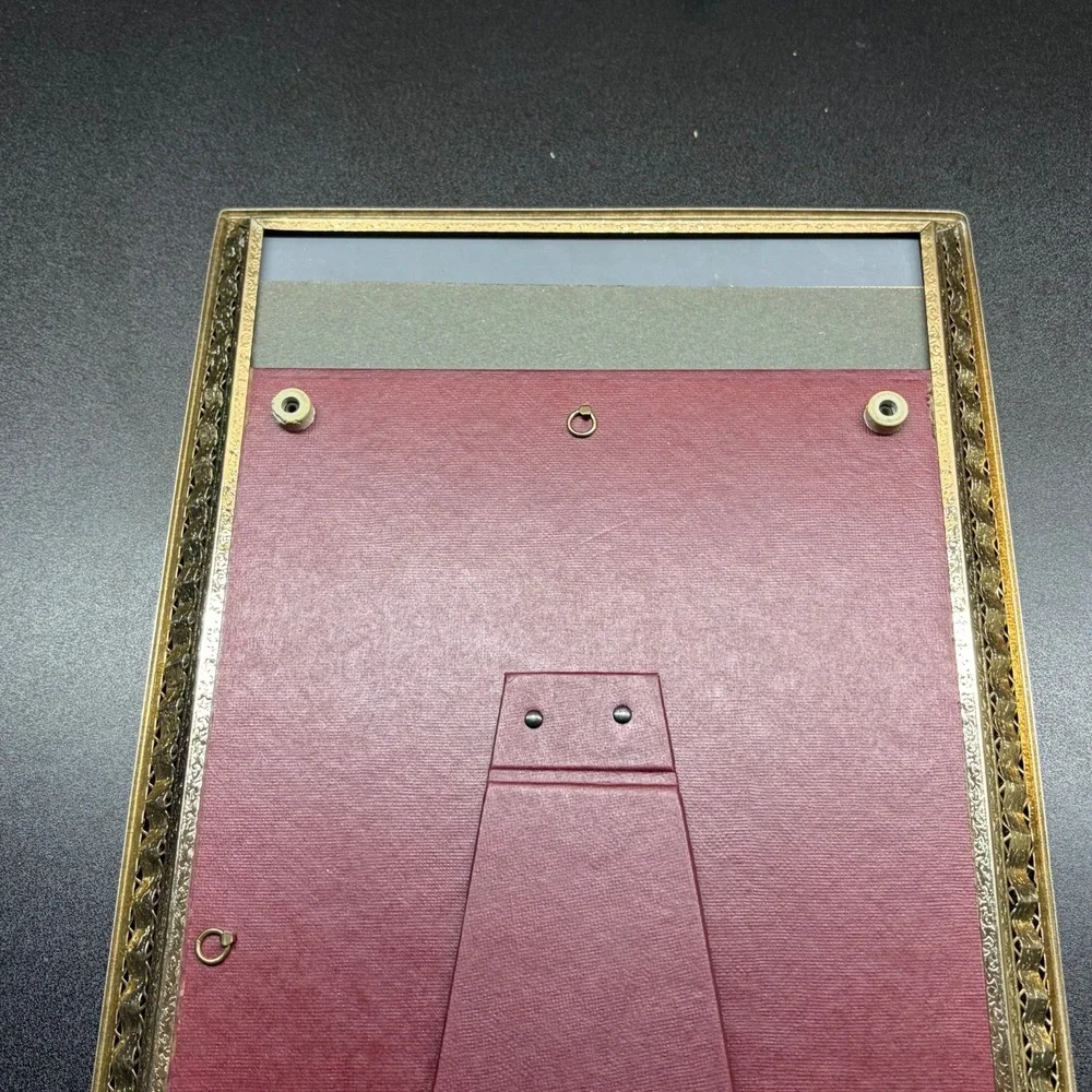 Vintage Gold Toned Vanity Dresser Tray or Mirror Frame with ornate border 15
